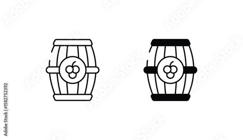 Wine Barrels icon design with white background stock illustration