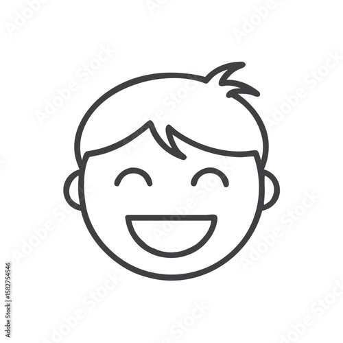 Child laughing icon for blogs, websites, clipart, happiness, childhood, fun, emotional awareness, educational and informational materials