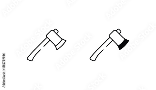 Axe Cleaver icon design with white background stock illustration