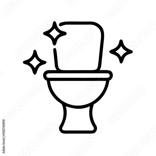 Toilet with sparkles illustration on transparent background  