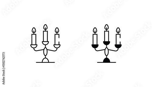 Candle Holder icon design with white background stock illustration