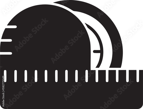 Black measuring tape icon with markings tape measure ruler