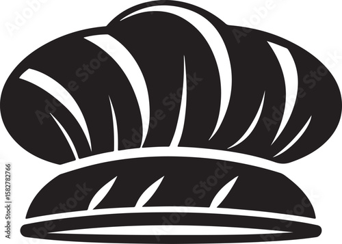 Chef hat black vector icon style cooking culinary