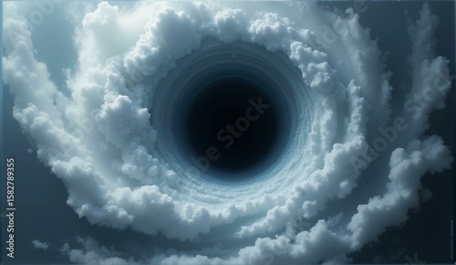 Abstract cloud vortex with dramatic movement and a dark, powerful core. Evokes a feeling of swirling energy., ultra detailed, 8k resolution, HDR, professional