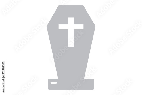 Gravestone, headstone and tombstone icons, tomb stone vector silhouettes.