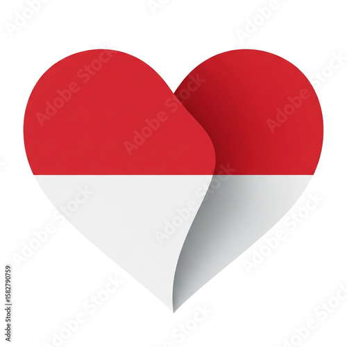 Indonesian Flag Heart Red and White Paper Heart Shape Isolated on Transparent Background Free Download Indonesian Flag Heart Red and White Paper Heart Shape Isolated on Transparent Background - GFXLoad