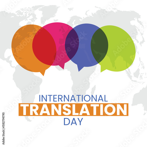 International Translation Day. 30th September Translation day banner. Vector
