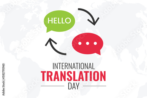 Translation Day on September 30 for banner or poster template. Vector