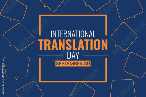 Translation Day on September 30th. Vector