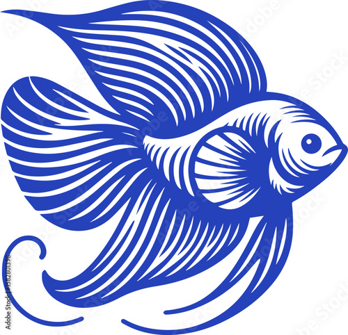 vector illustration of an Angelfish