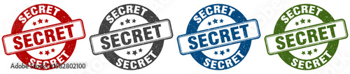 secret stamp. secret round stamp set isolated on white background