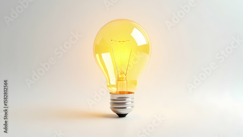 Luminous Futuristic Techscape A light bulb crafted from transparent plastic, styled in a plastic look design, presented in studio lit view on a white background (3)