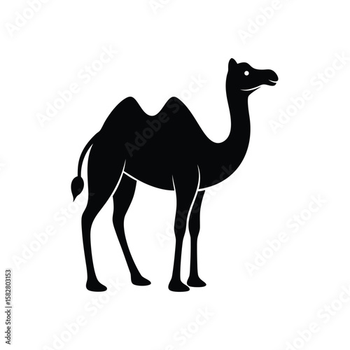 Black camel silhouette simple vector icon