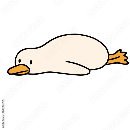 hand drawn vector illustration of a duck