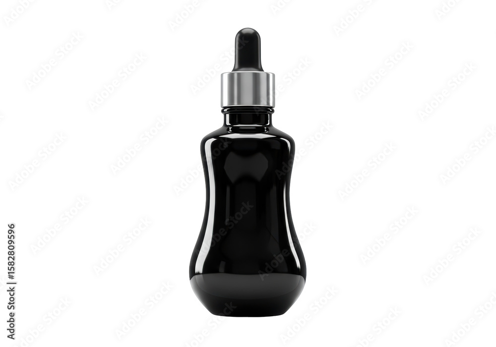 Naklejka premium Isolated Sleek Black Dropper Bottle