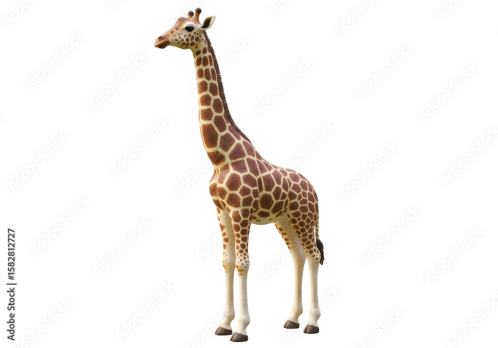 Naklejka premium Isolated Majestic Giraffe Standing Tall