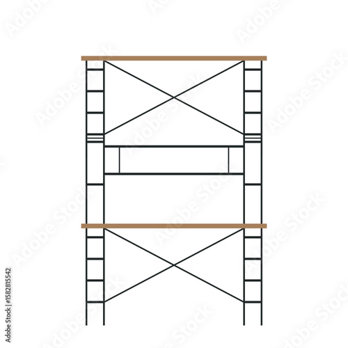 Scaffolding. Vector flat design aluminum prefabricated scaffolding isolated illustration white background.