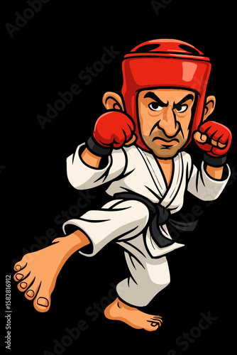 kickboxer illustration design shirt or poster