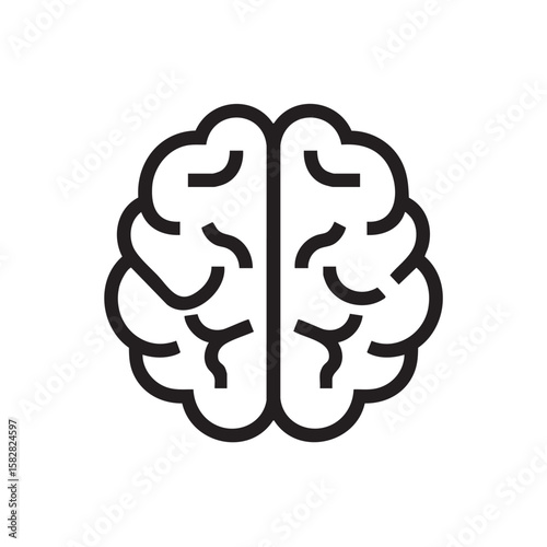 A simple outline icon of a human brain.