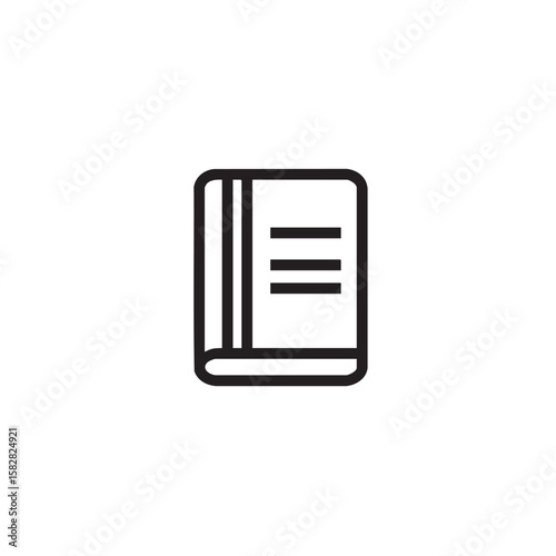 A simple outline icon of a vertical closed book.