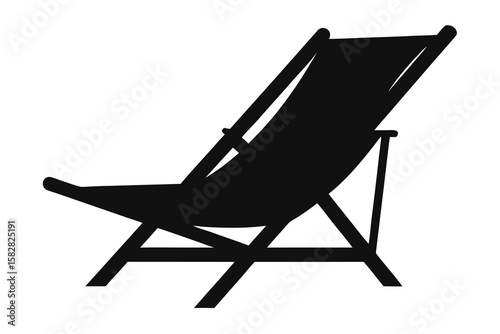 Vector art of a black silhouette of a lounge chair on a white background