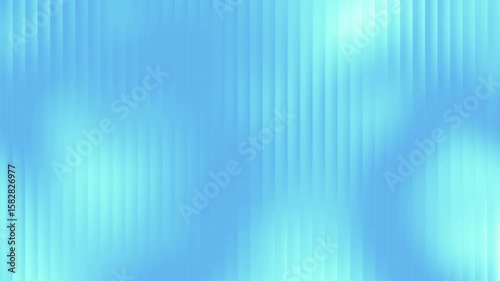 Abstract glass gradient fluid blue background loop animation. Backdrop video footage with flowing light gradients in vertical lines, patterned glass for clips, presentations, or advertisements