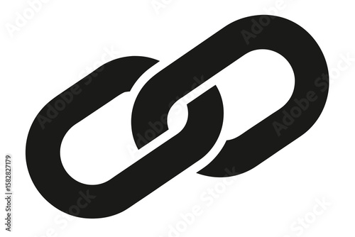 Vector art of a black chain link symbol isolated on a white background