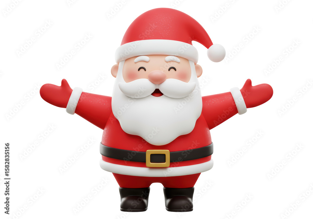 Obraz premium Isolated Cheerful Santa Claus Cartoon Character with Open Arms