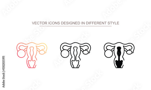 Ovaries icon design with white background stock illustration