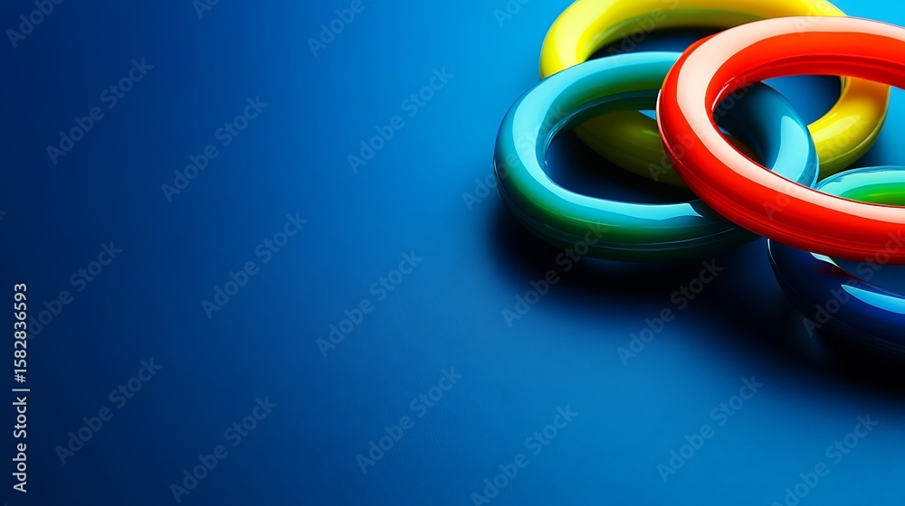 Fototapeta premium Colorful rings on a dark background