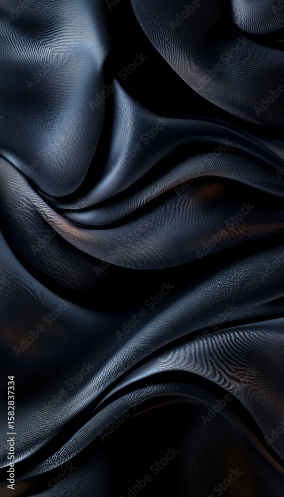 Obraz premium Elegant abstract design with dark shades and delicate folds, ideal for modern wallpaper decoration.