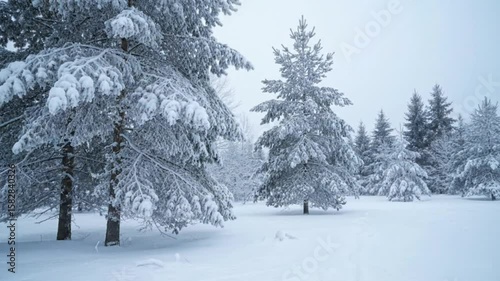 Wallpaper Mural Snowladen pine trees fill a winter landscape under an overcast sky Torontodigital.ca