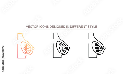 Mammary Gland icon design with white background stock illustration