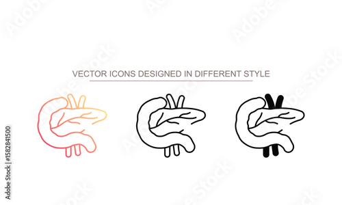Pancreas icon design with white background stock illustration