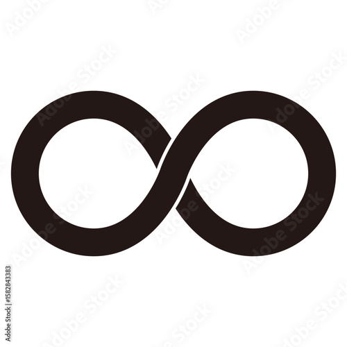 シンプルな無限マークの ベクターイラスト素材　黒　単体