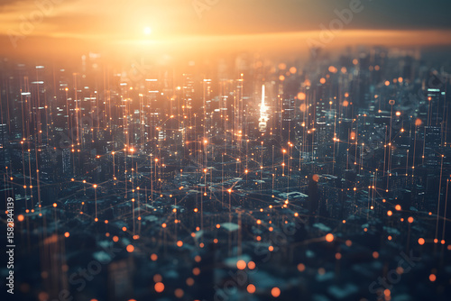 Cityscape sunrise view