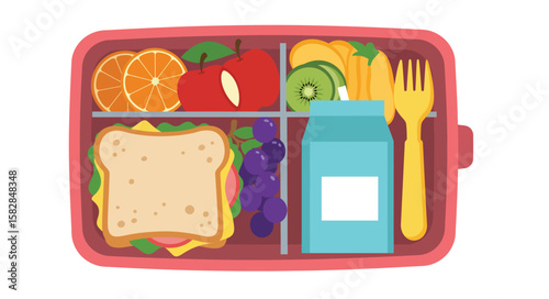 Healthy and Colorful Lunchbox Filled with Nutritious Foods for a Balanced Diet