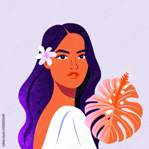 girl with flowers