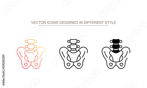 Pelvis icon design with white background stock illustration