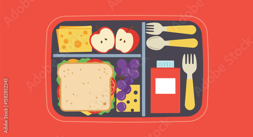 Balanced Lunchbox Healthy Food Choices for School or Work. Nutrition and Meal Prep Ideas to Keep You Energized Through the Day