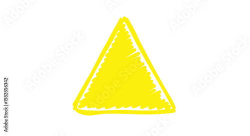 Yellow triangle on white background