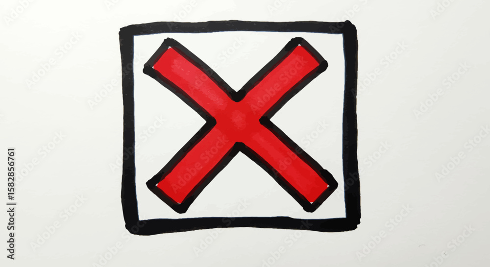 Obraz premium A red X marked in a square