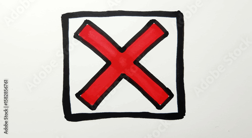 A red X marked in a square