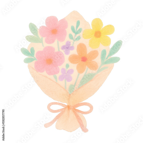 Wallpaper Mural PNG Colorful floral bouquet illustration. Torontodigital.ca