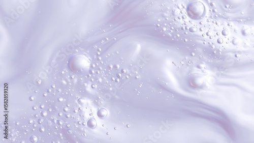 Iridescent liquid surface with bubbles. Neural network AI generated
