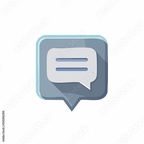Single vector icon of a tooltip with speech bubble shape, minimal UI icon