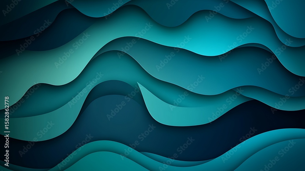 Fototapeta premium Abstract layered wavy design (1)