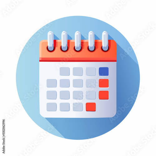Vector illustration of a calendar date picker icon, clean and modern UI style, single icon