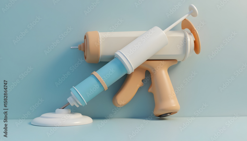 Fototapeta premium Caulking Gun Sealant Applicator: A hand-operated caulking gun, used for applying sealant or adhesive.
