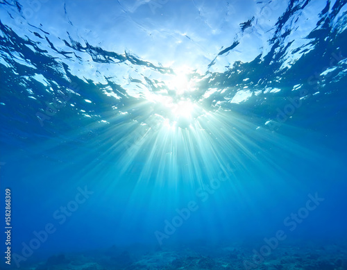 underwater scene with sun rays